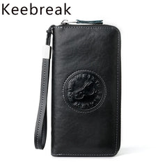 RFID Leather Men Wallet Long Business Clutch Hand Bag Phone Purse