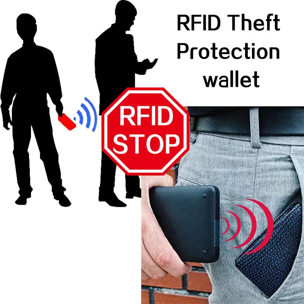 RFID Men's Wallet Slim Money Bag Short Small Thin Boys Purse