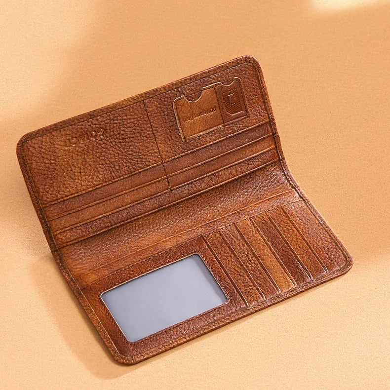RFID Secure Cash Bussiness Long Wallet for Men