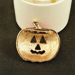 Hollow Pumpkin Rhinestone Brooch Pin for Christmas Halloween