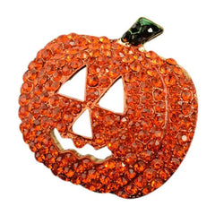 Hollow Pumpkin Rhinestone Brooch Pin for Christmas Halloween