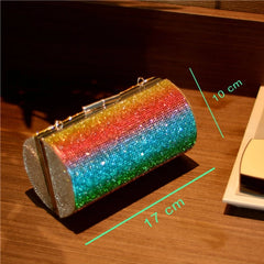 Rhinestone Chain Evening Shoulder Bag for Women Wedding Party Clutch Purse