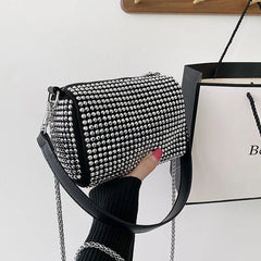 Rhinestone Diamond Chain Crossbody Bag Women Messenger Clutch Purse