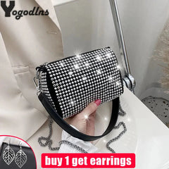 Rhinestone Diamond Chain Crossbody Bag Women Messenger Clutch Purse