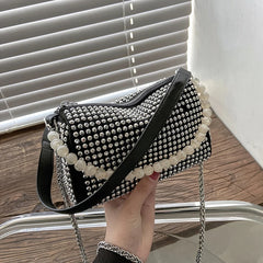 Rhinestone Diamond Chain Crossbody Bag Women Messenger Clutch Purse