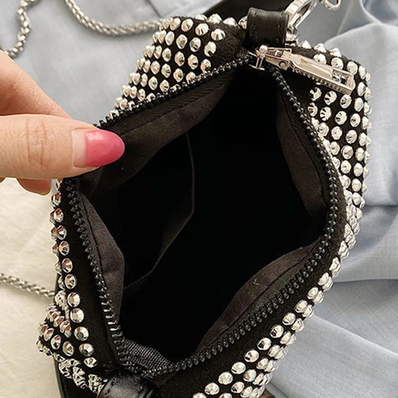 Rhinestone Diamond Chain Crossbody Bag Women Messenger Clutch Purse