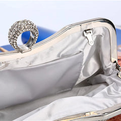 Rhinestone Evening Clutch Bag for Women Wedding Bridal Metal Bow Clutches Bags