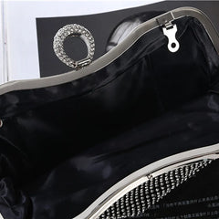 Rhinestone Evening Clutch Bag for Women Wedding Bridal Metal Bow Clutches Bags