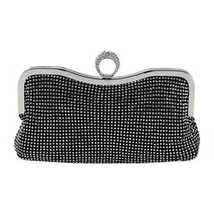 Rhinestone Evening Clutch Bag for Women Wedding Bridal Metal Bow Clutches Bags