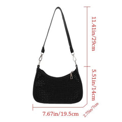 Rhinestone Underarm Bag For Women Shoulder Handbag Evening Party Shopping Purse