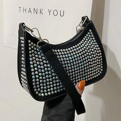 Rhinestone Underarm Bag For Women Shoulder Handbag Evening Party Shopping Purse