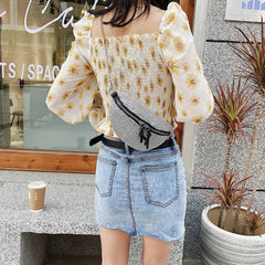 Rhinestone Waist Bag Fanny Chest Belt Pack Women Chain Crossbody Shoulder Pouch