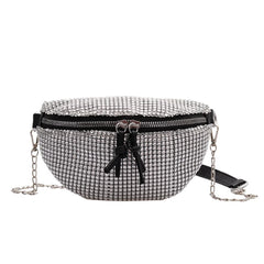 Rhinestone Waist Bag Fanny Chest Belt Pack Women Chain Crossbody