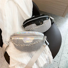 Silver Rhinestone Fanny Pack for Women