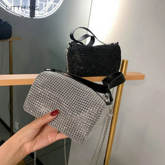 Rhinestone Large Capacity Crossbody Bag
