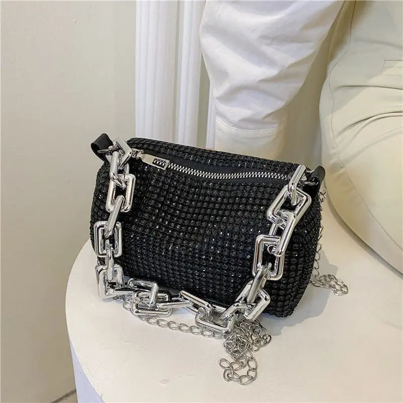 Rhinestone Women Bag Armpit Handbag Crossbody Shoulder Bag Female Shining Purse