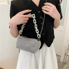 Rhinestone Women Bag Armpit Handbag Crossbody Shoulder Bag Female Shining Purse