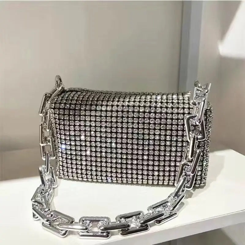 Rhinestone Women Bag Armpit Handbag Crossbody Shoulder Bag Female Shining Purse