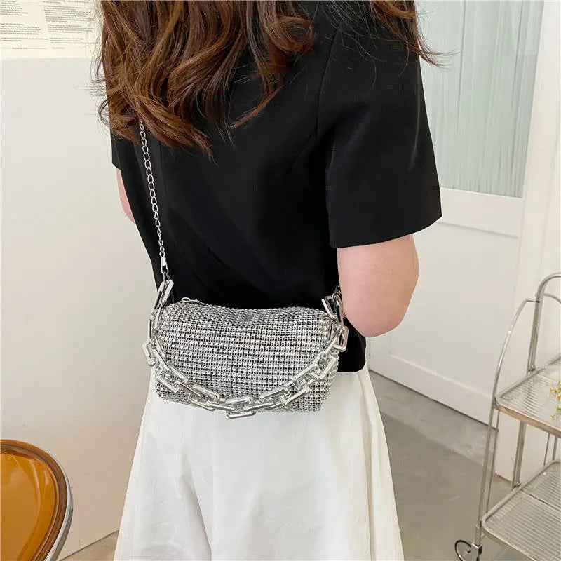 Rhinestone Women Bag Armpit Handbag Crossbody Shoulder Bag Female Shining Purse