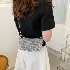 Rhinestone Women Bag Armpit Handbag Crossbody Shoulder Bag Female Shining Purse