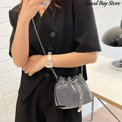 Silver Crystal Evening Clutch Bag for Women Party Wedding Purse