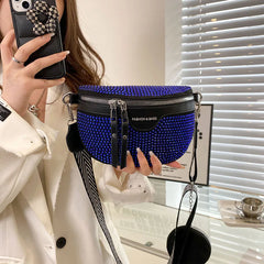 Rhinestones Small Fanny Pack Women Waist Pack Shoulder Crossbody Phone Purses