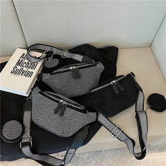 Rhinestones Waist Bag for Women Waist Belt Chest Bags Shoulder Crossbody Bags