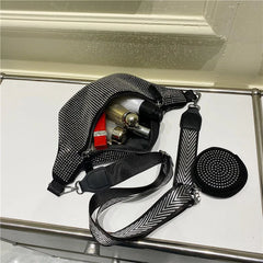 Rhinestones Waist Bag for Women Waist Belt Chest Bags Shoulder Crossbody Bags