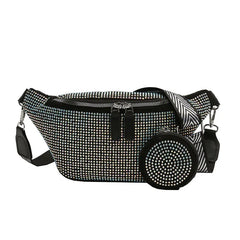 Rhinestones Waist Bag for Women Waist Belt Chest Bags Shoulder Crossbody Bags