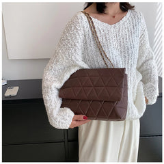Rhomb Chain Women Shoulder Bags Crossbody Bags Pu Leather Handbags High Bags