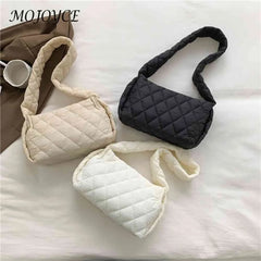 Cotton-Padded Embroidery Hand Bag Quilted Autumn Winter for Holiday Party
