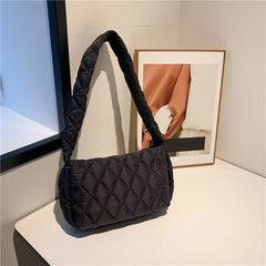 Cotton-Padded Embroidery Hand Bag Quilted Autumn Winter for Holiday Party