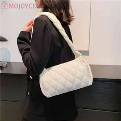 Embroidery Thread Underarm Bag Autumn Winter Solid