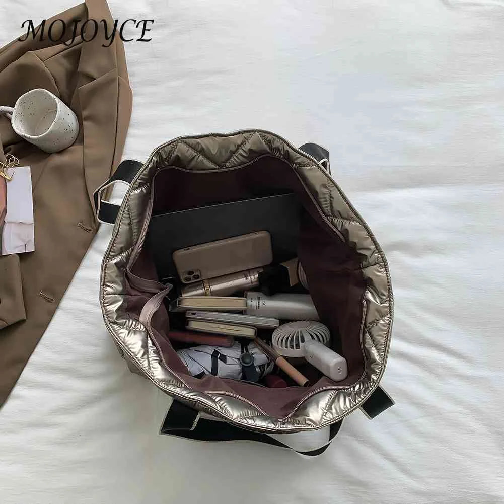 Rhombic Lattice Ladies Handbags Large Capacity Women Cotton-padded Bag