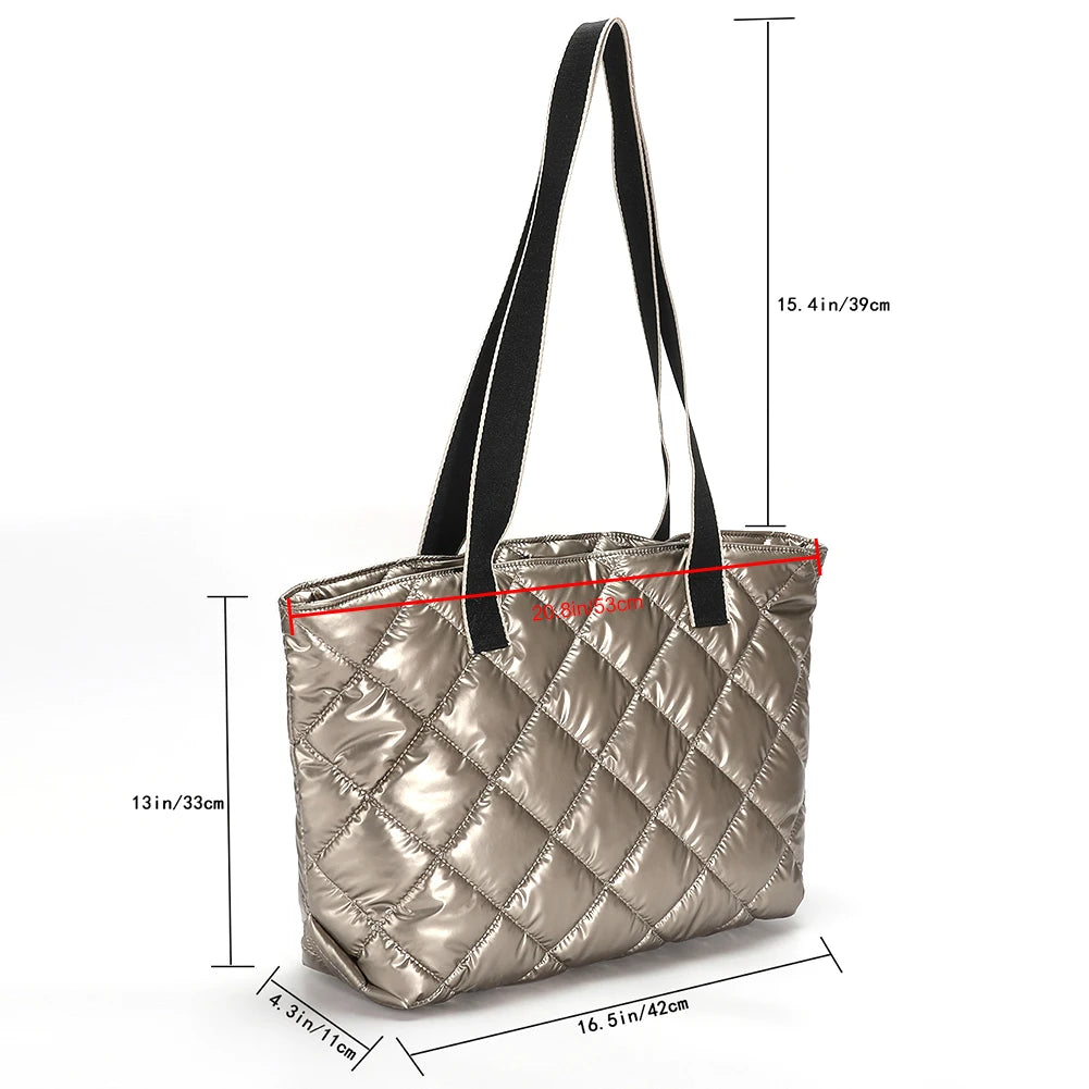 Rhombic Lattice Ladies Handbags Large Capacity Women Shoulder Bag Quilted