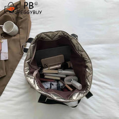 Rhombic Lattice Shoulder Bag Large Capacity Women Female Hand Bag