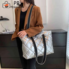 Rhombic Lattice Shoulder Bag Large Capacity Women Female Hand Bag