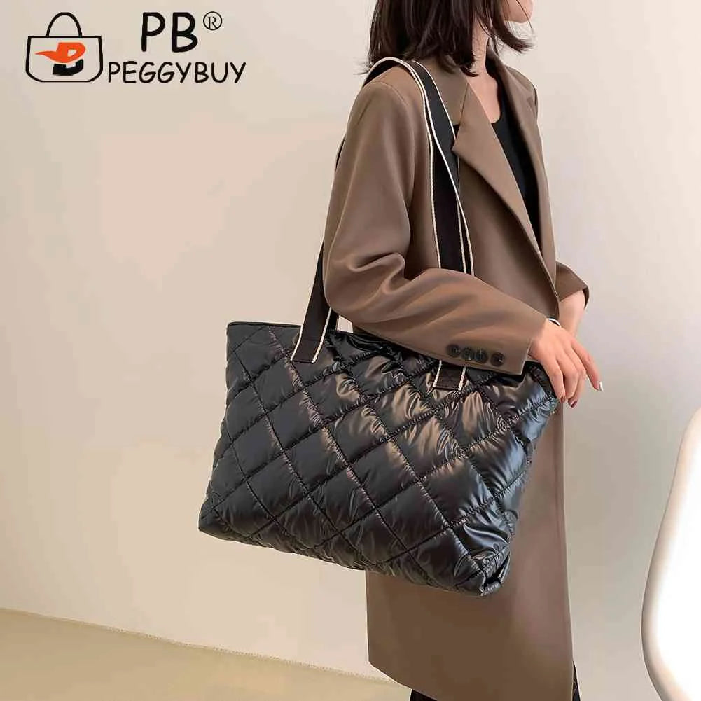 Rhombic Lattice Shoulder Bag Large Capacity Women Female Hand Bag