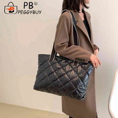 Rhombic Lattice Shoulder Bag Large Capacity Women Female Hand Bag