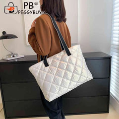 Rhombic Lattice Shoulder Bag Large Capacity Women Female Hand Bag