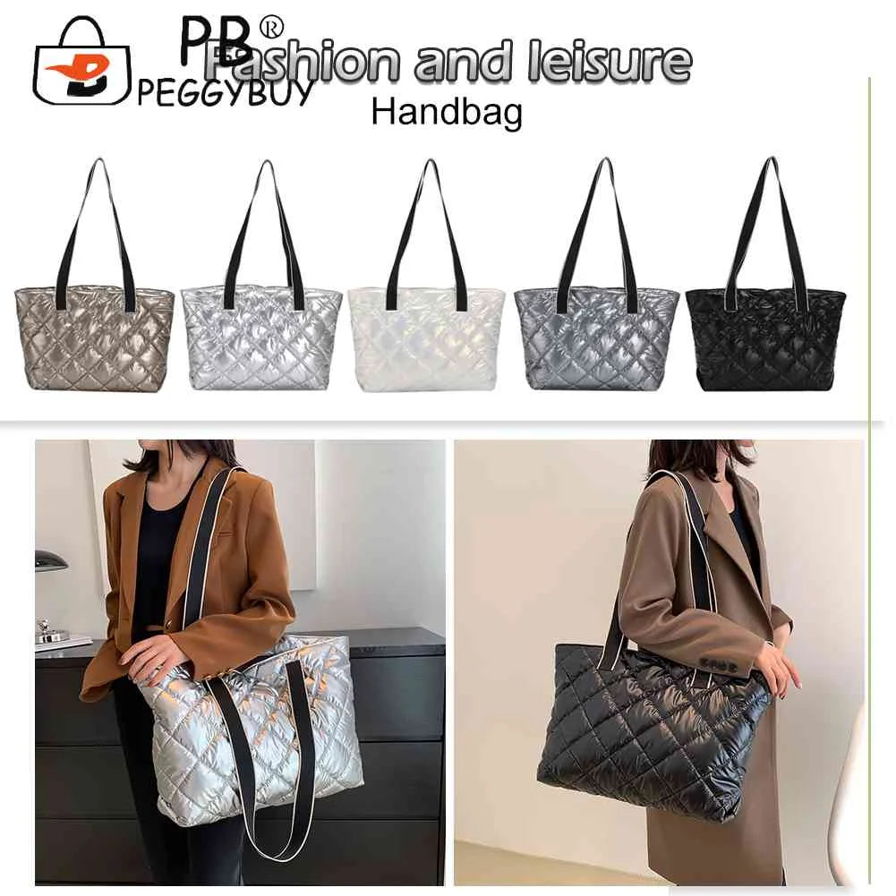 Rhombic Lattice Shoulder Bag Large Capacity Women Female Hand Bag