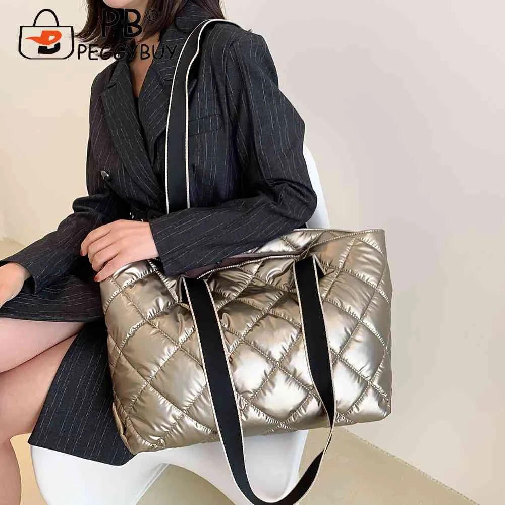 Rhombic Lattice Shoulder Bag Large Capacity Women Female Hand Bag