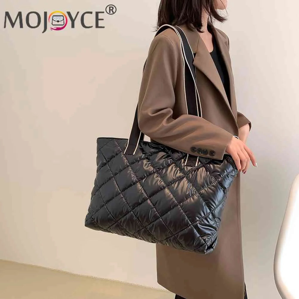 Rhombic Lattice Shoulder Bag Large Capacity Women Hand Bag Quilted Lightweight
