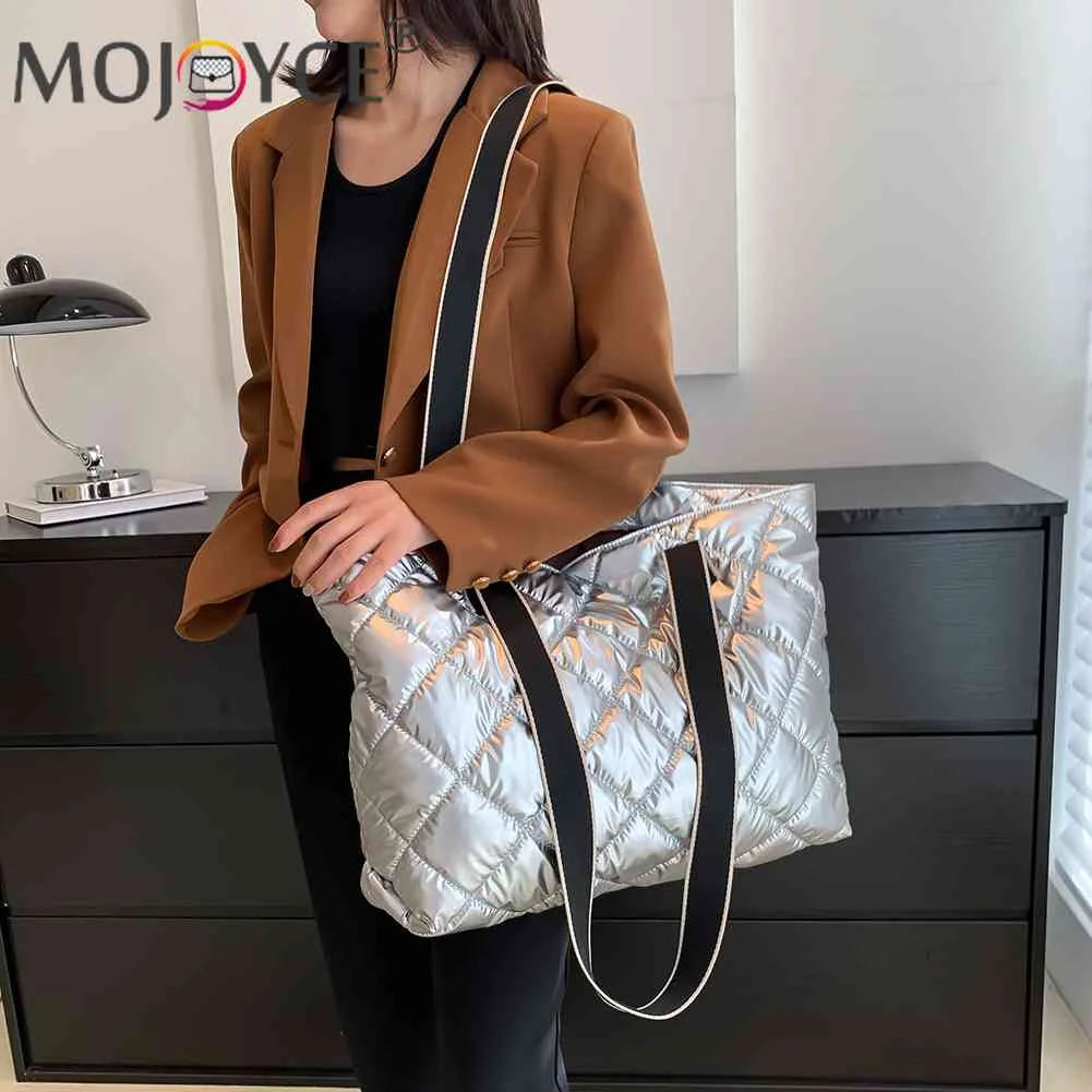 Rhombic Lattice Shoulder Bag Large Capacity Women Hand Bag Quilted Lightweight