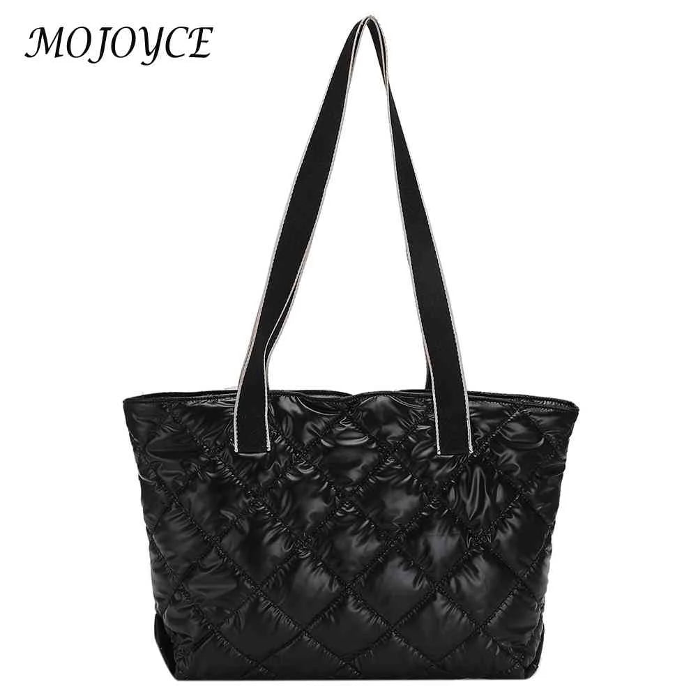 Rhombic Lattice Top-handle Bag Quilted Soft Lightweight Tote