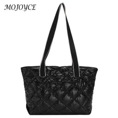 Rhombic Lattice Top-handle Bag Quilted Soft Lightweight Tote