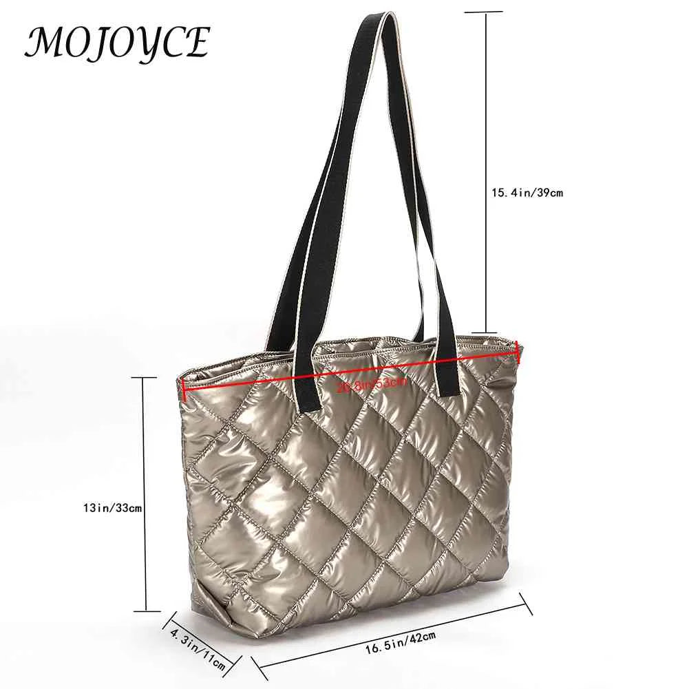 Rhombic Lattice Top-handle Bag Quilted Soft Lightweight Tote