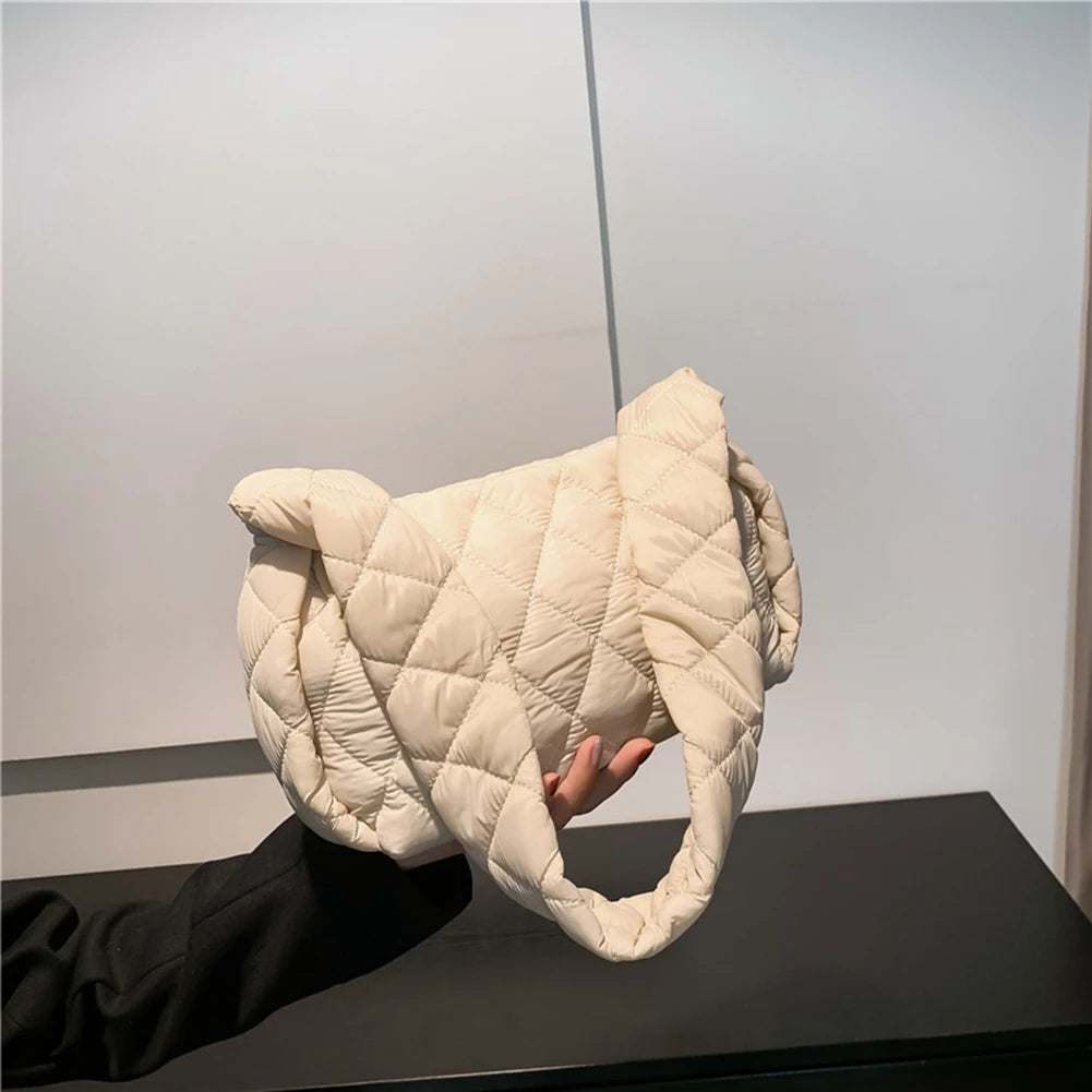 Quilted Rhombic Lattice Underarm Bags for Holiday Party
