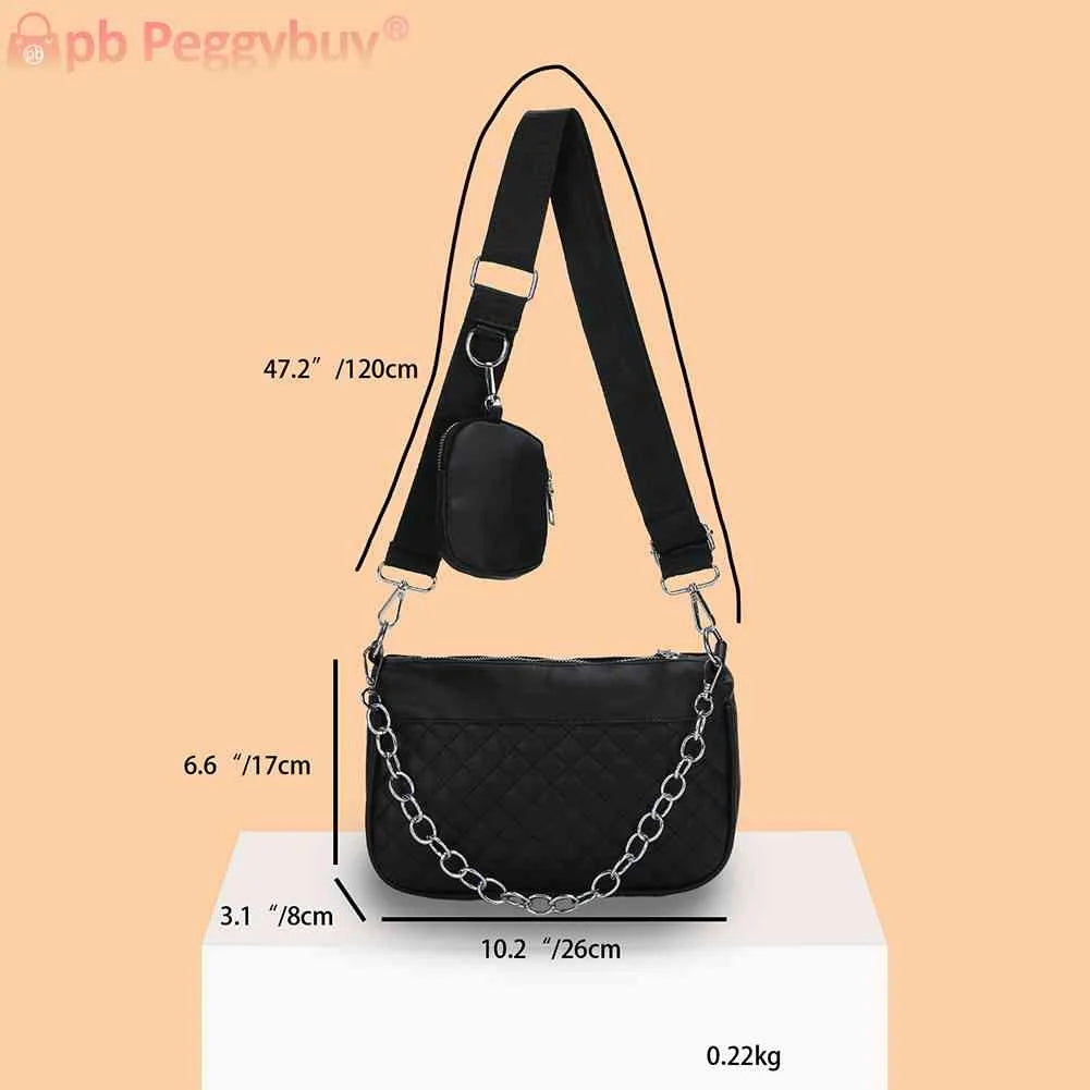 Embroidered Chain Women Crossbody Bag with Small Purse for Travel