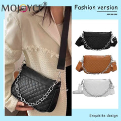 Embroidered Chain Crossbody Bag with Small Purse for Weekend Vacation